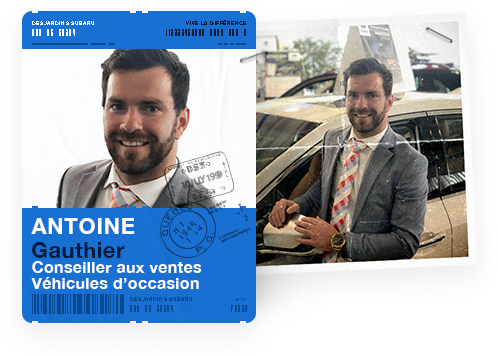 Antoine Gauthier, conseiller aux ventes - véhicules d'occasion chez Desjardins Subaru